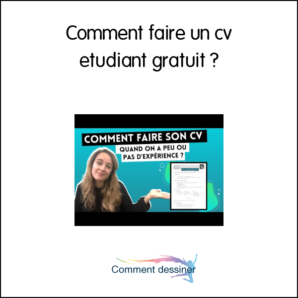 Comment faire un cv etudiant gratuit